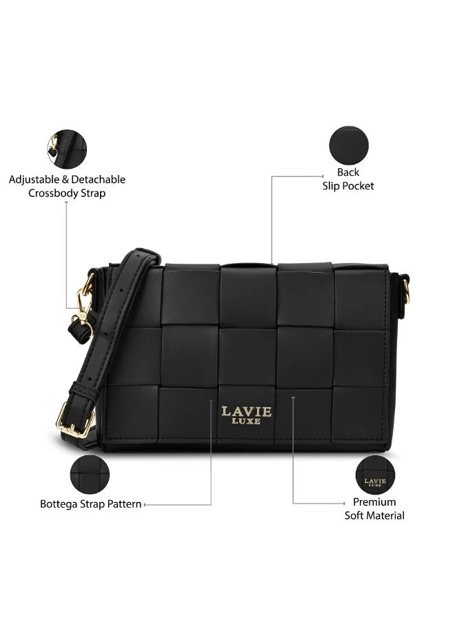 Lavie  Luxe Women's Bot Elle Flap Crossbody (Black) for Women | Best Price UAE